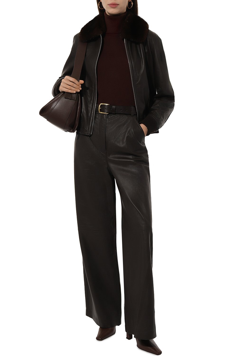 Кожаные брюки YVES SALOMON, арт. 25WYP202XXAPXX, фото 2