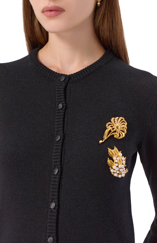 Шерстяной кардиган Dolce & Gabbana FXV09Z/JCVXN Чёрный  FXV09Z/JCVXN Фото 5