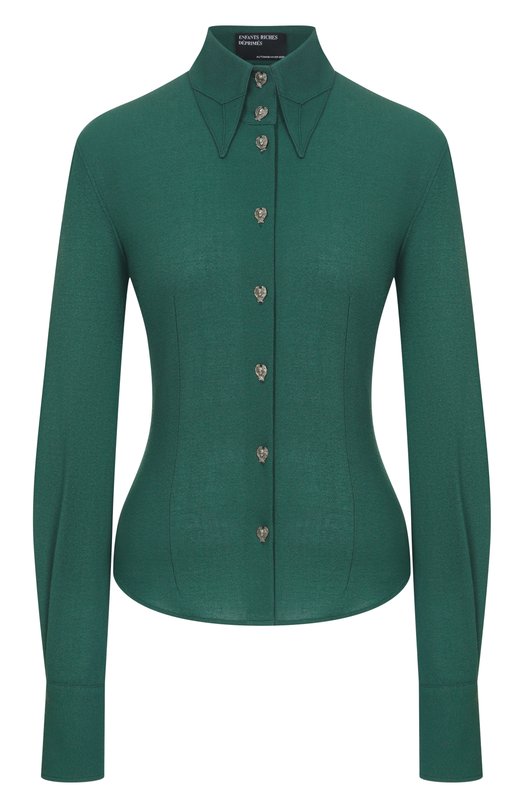 Шерстяная рубашка Enfants Riches Deprimes 120-556 Зелёный 120-556