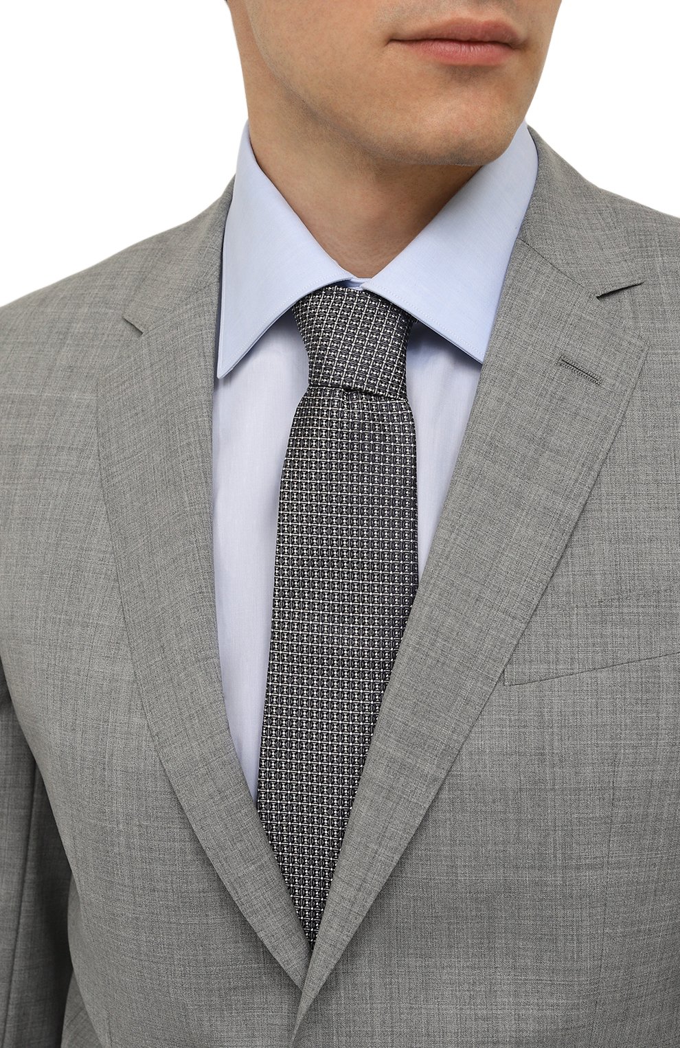 Шелковый галстук LANVIN серого цвета по цене 16050 руб., арт. TIE/3103, фото 2 Шелковый галстук LANVIN, арт. TIE/3103, фото 2