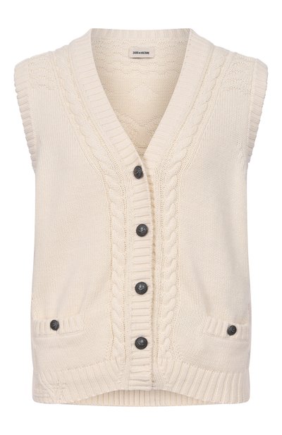 Женский жилет из хлопка и шерсти ZADIG AND VOLTAIRE, арт. KWCA01685