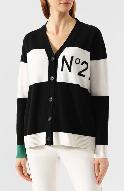Шерстяной кардиган N21 разноцветного цвета по цене 29550 руб., арт. 19E N2P0/A008/7081, фото 3 Шерстяной кардиган N21, арт. 19E N2P0/A008/7081, фото 3