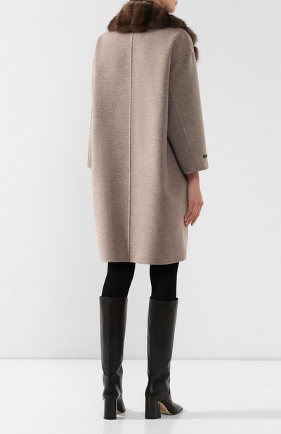 Пальто с меховым воротником MANZONI24, арт. 19M558-DB1Z/40-46, фото 4