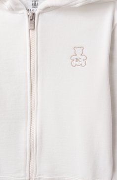 Детский хлопковая толстовка BRUNELLO CUCINELLI молочного цвета, арт. BTU14E183V | Фото 3 (Рукава: Длинные; Материал сплава: Проставлено; Драгоценные камни: Проставлено; Мальчики Кросс-КТ: Толстовка-одежда; Материал внешний: Хлопок; Ростовка одежда: 4 года | 104 см)