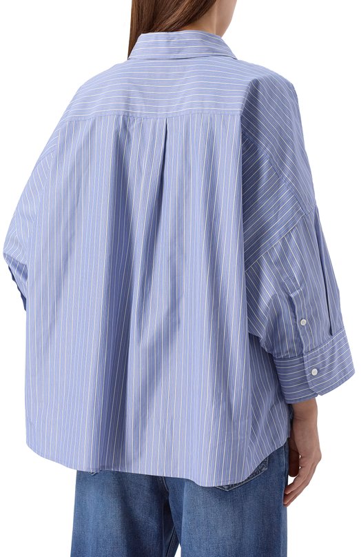 Хлопковая рубашка Weekend Max Mara ZAV0RRA Синий  ZAV0RRA Фото 4