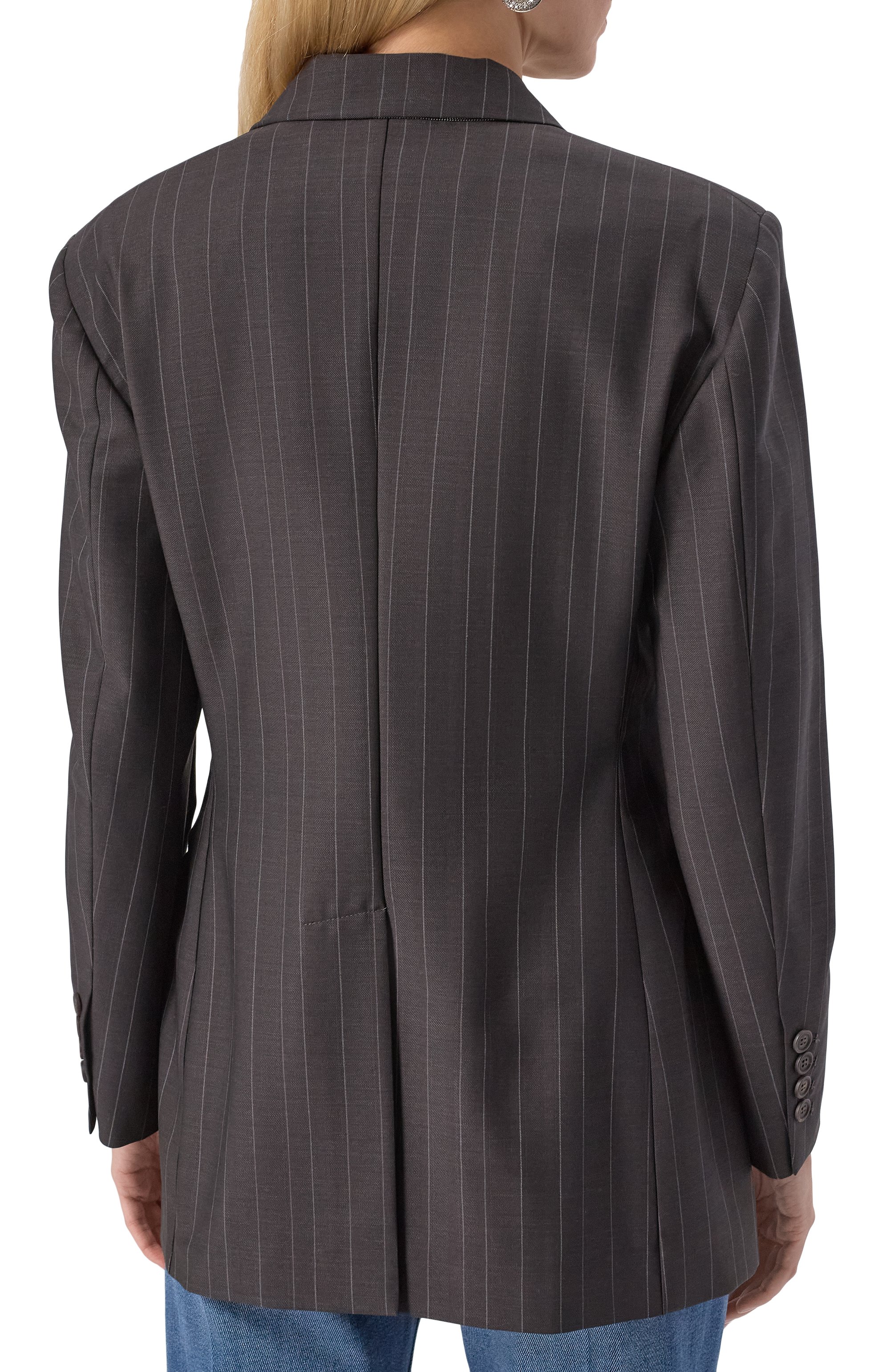 Шерстяной жакет BRUNELLO CUCINELLI темно-коричневого цвета по цене 514500 руб., арт. MB1467267P, фото 4 Шерстяной жакет BRUNELLO CUCINELLI, арт. MB1467267P, фото 4