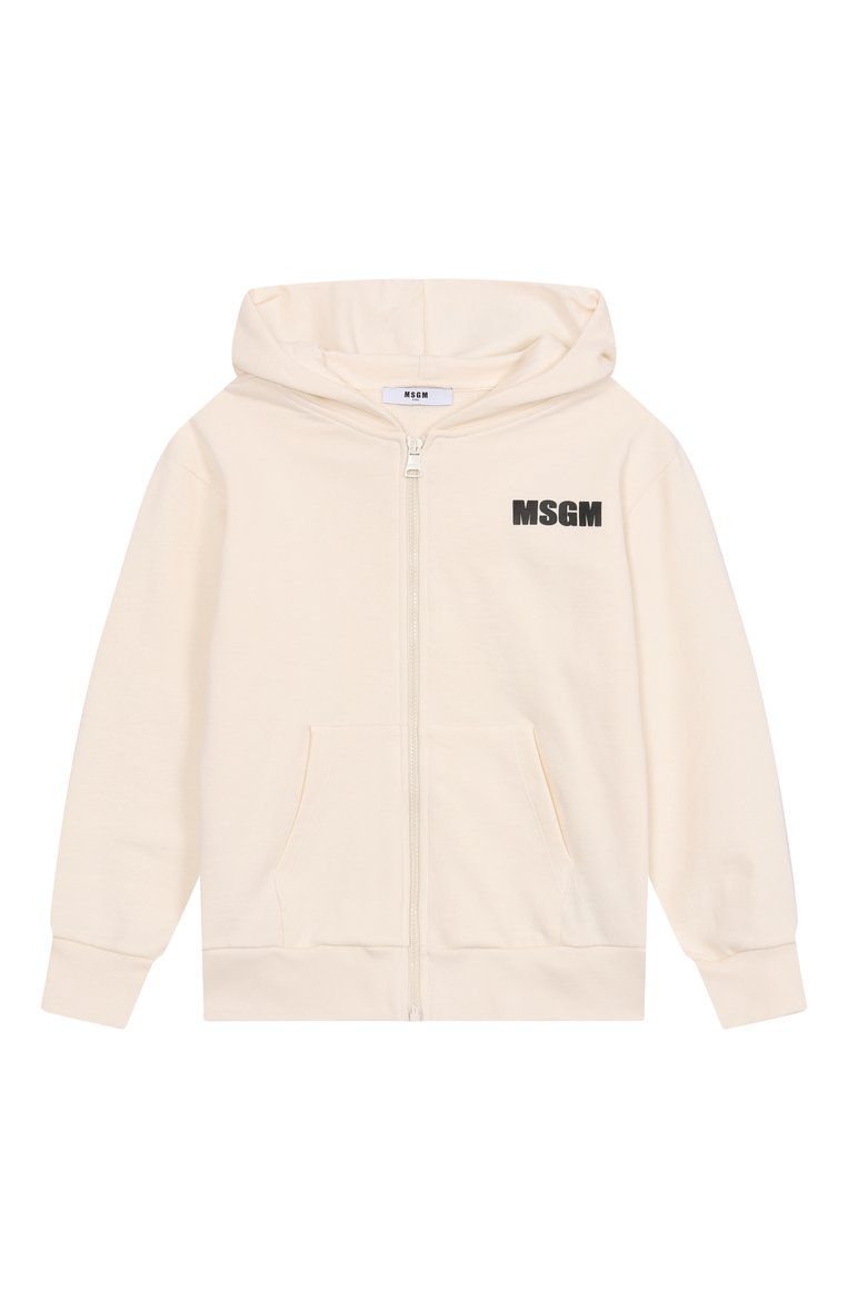 Детский хл�опковая толстовка MSGM KIDS кремового цвета, арт. S5MSJUZH058 | Фото 1 (Материал внешний: Хлопок; Рукава: Длинные; Мальчики Кросс-КТ: Толстовка-одежда, Толстовка-спорт; Автоматизация состава: Проставлено; Автоматизация ТО: Проставлено; Ростовка одежда: 10 - 11 лет | 140 - 146см, 16 лет | 164 см, 6 лет | 116 см, 8 лет | 128 см, 12 лет | 152 см)