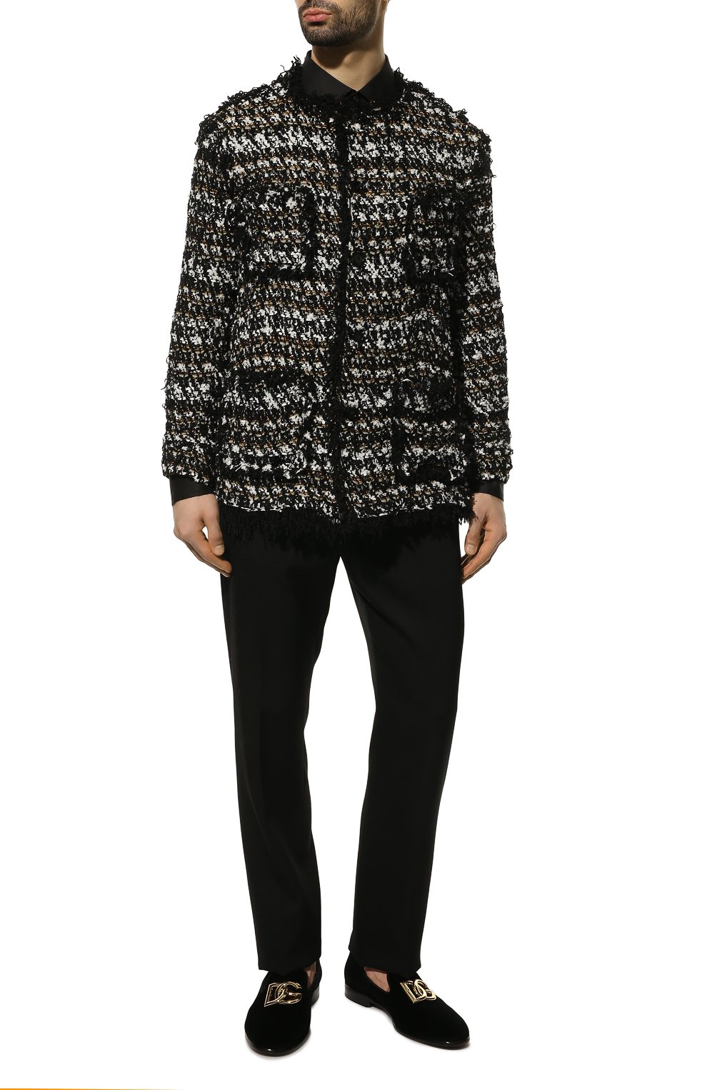 Текстильные лоферы leonardo DOLCE & GABBANA черного цвета по цене 87650 руб., арт. A50467/A6808, фото 2 Текстильные лоферы leonardo DOLCE & GABBANA, арт. A50467/A6808, фото 2