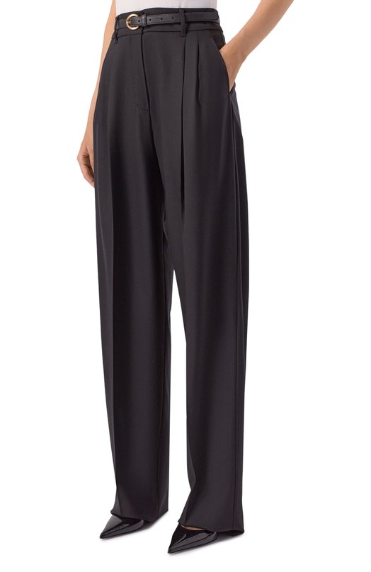 Шерстяные брюки Max Mara Studio ENTRATA Чёрный  ENTRATA Фото 3