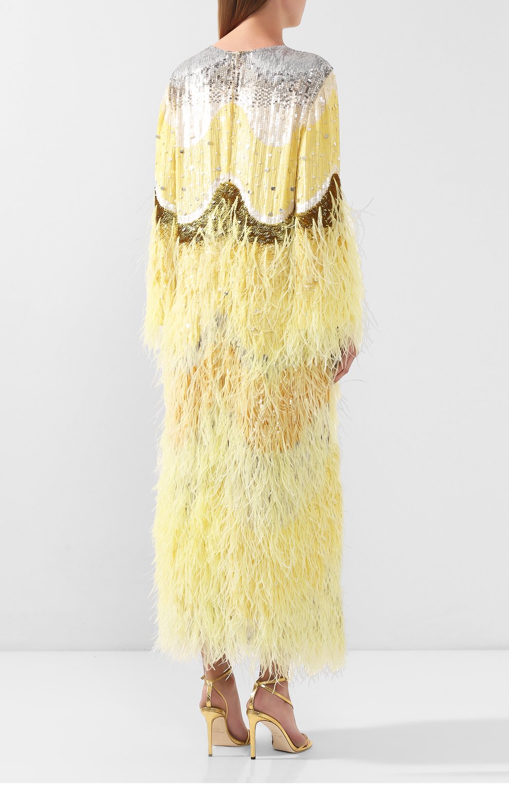 Платье с отделкой перьями VALENTINO, арт. TB0VARE52UP, фото 4