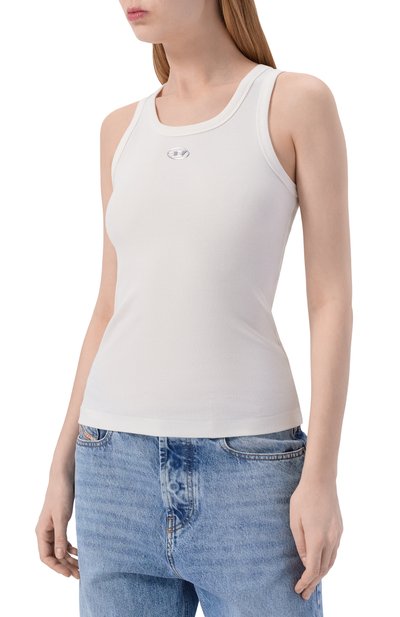 Хлопковая майка DIESEL белого цвета по цене 11800 руб., арт. A19908/0JMBA, фото 3 Хлопковая майка DIESEL, арт. A19908/0JMBA, фото 3