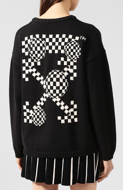 Свитер OFF-WHITE черного цвета по цене 54150 руб., арт. 0WHE017F19F940651001, фото 4 Свитер OFF-WHITE, арт. 0WHE017F19F940651001, фото 4