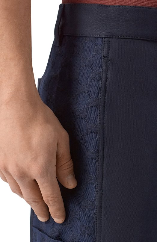 Хлопковые шорты Gucci 851720/ZAQH5 Синий  851720/ZAQH5 Фото 5