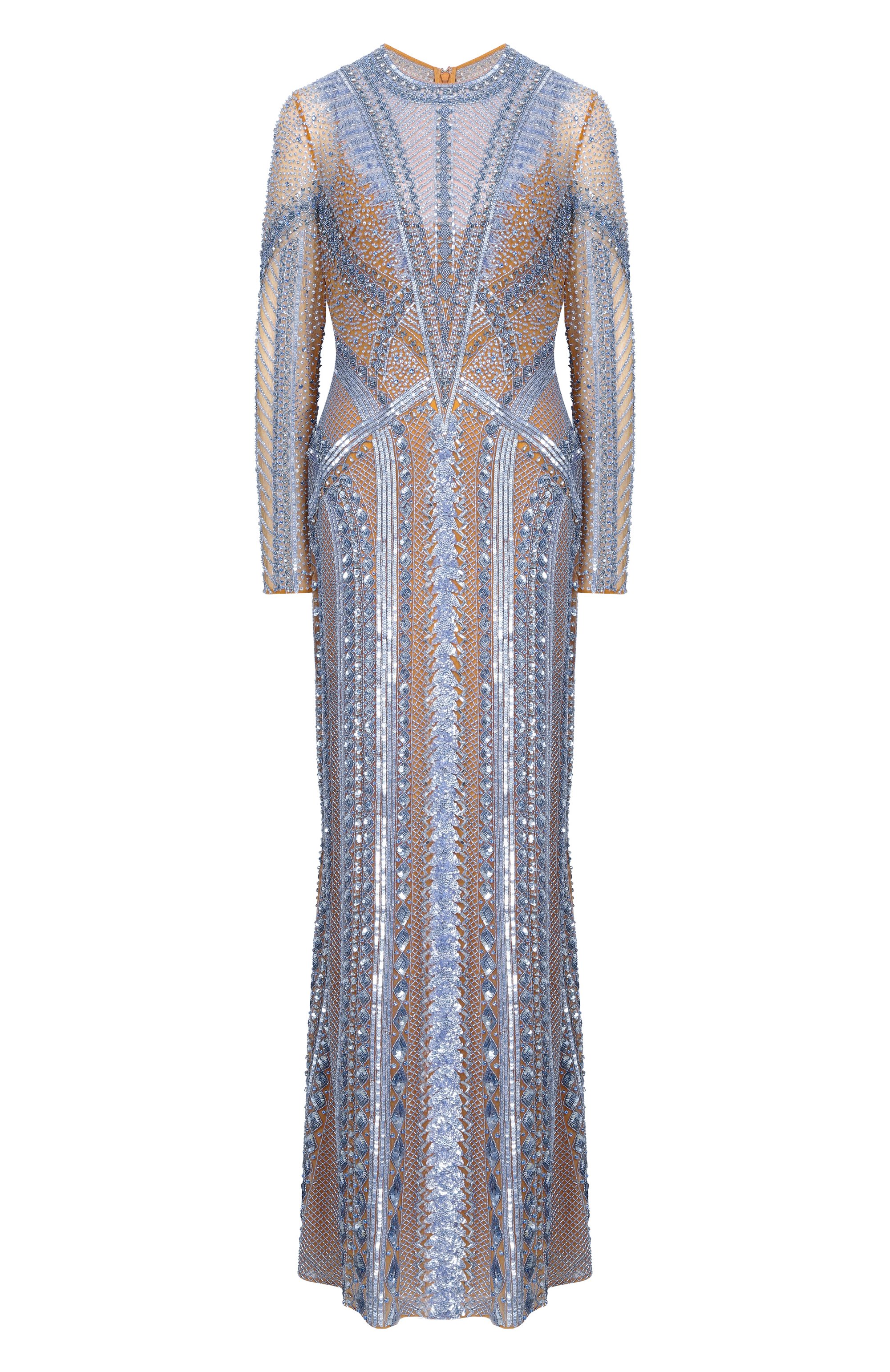 Платье с отделкой стразами и бисером ELIE SAAB, арт. D1066NR26/BE067, фото 1