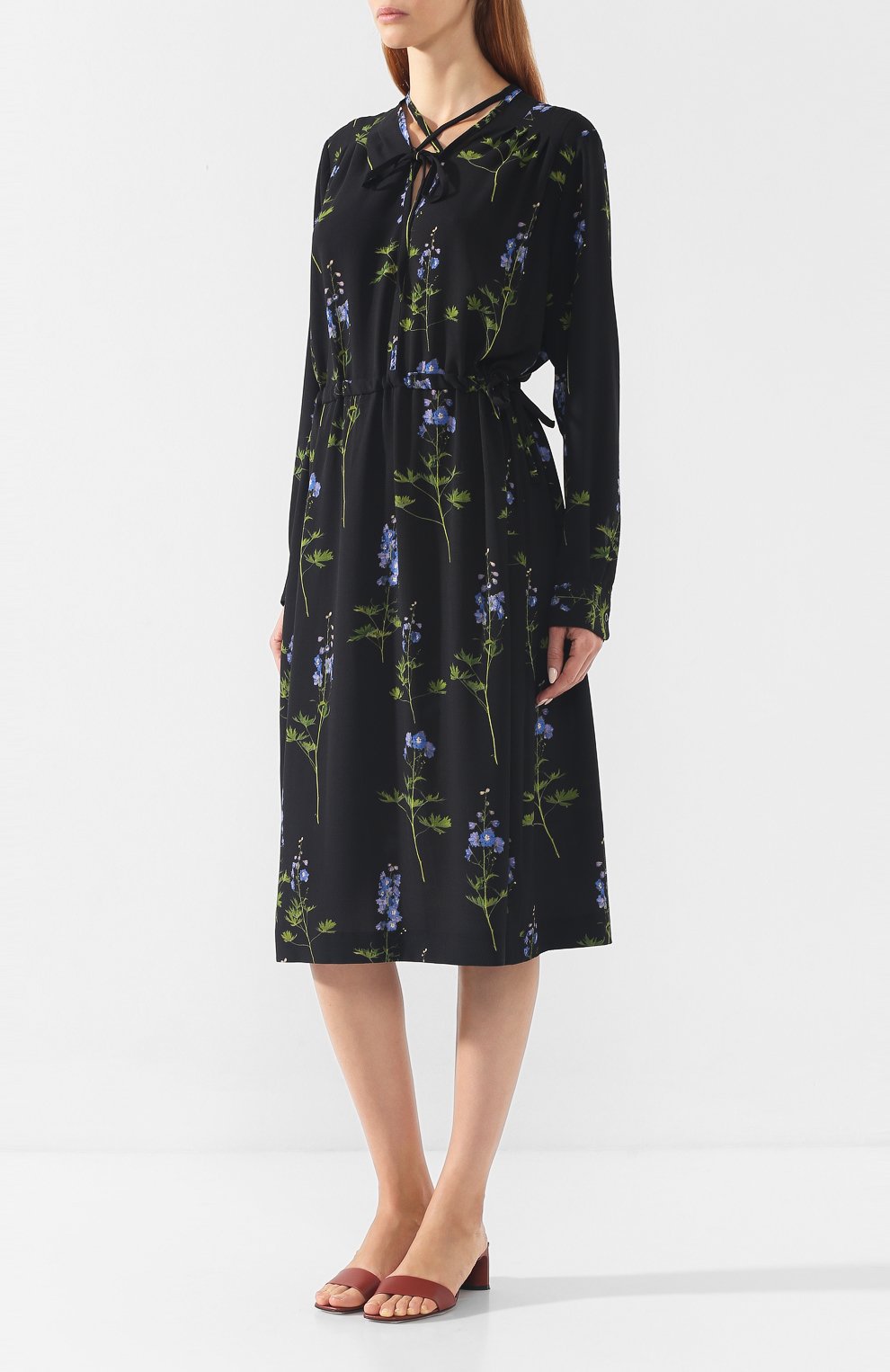 Платье с принтом DRIES VAN NOTEN черного цвета по цене 61900 руб., арт. 192-11058-8009, фото 3 Платье с принтом DRIES VAN NOTEN, арт. 192-11058-8009, фото 3
