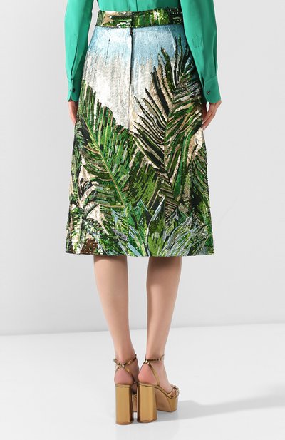 Шелковая юбка с пайетками DOLCE & GABBANA, арт. F4BV7Z/GD0D8, фото 4