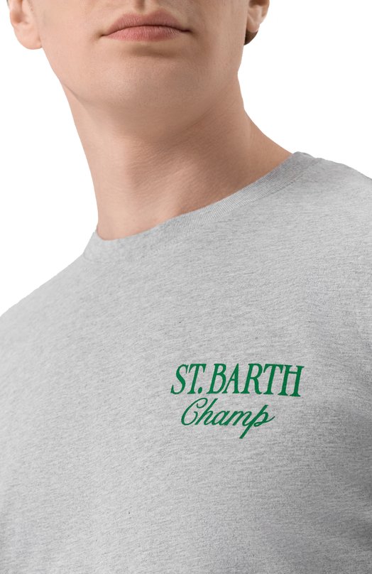 Хлопковая футболка MC2 Saint Barth ARN0001-03140I/ARN0TT Серый  ARN0001-03140I/ARN0TT Фото 5