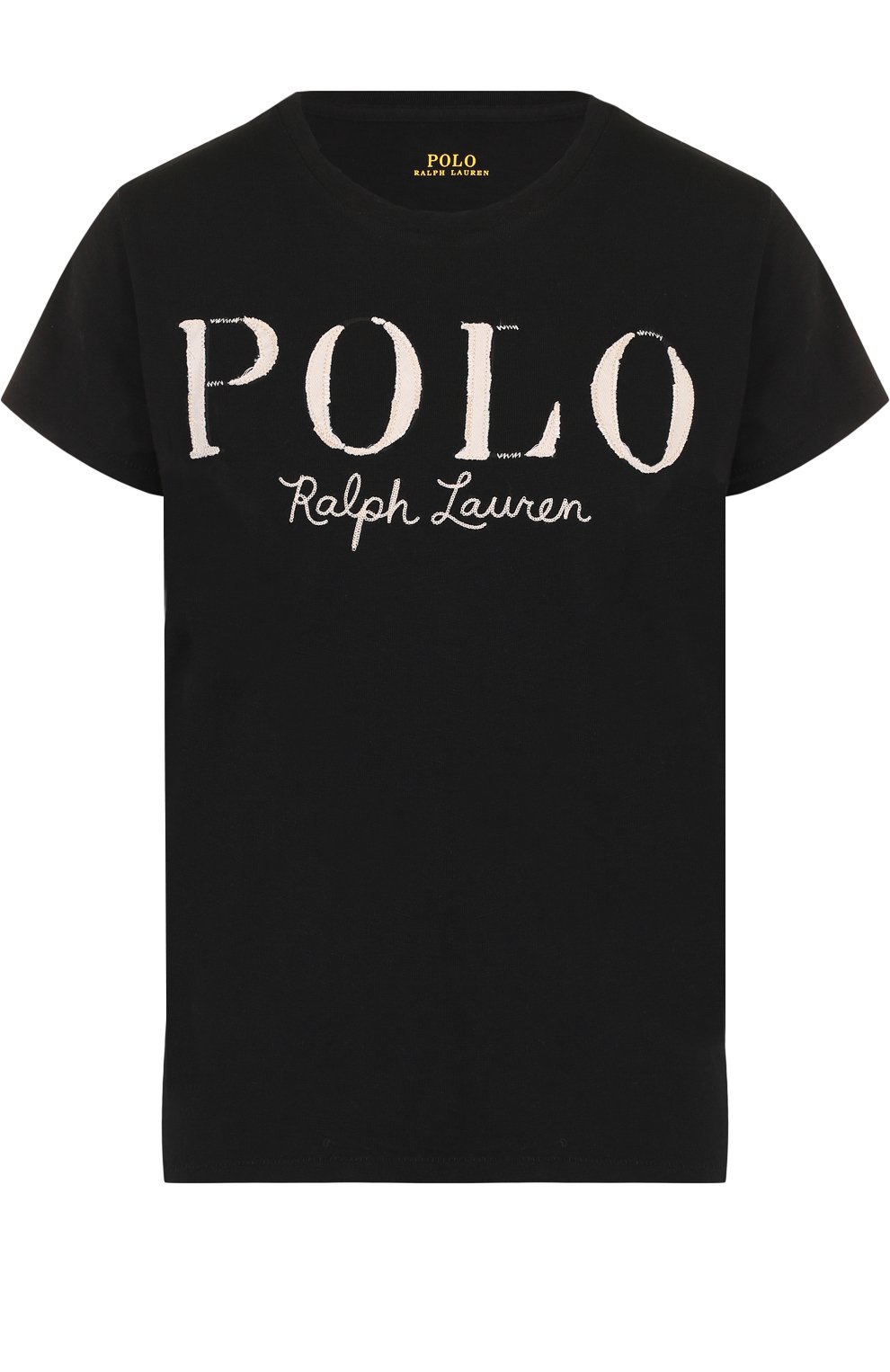 Хлопковая футболка с круглым вырезом и логотипом бренда POLO RALPH LAUREN черного цвета по цене 9615 руб., арт. 211719204, фото 1 Хлопковая футболка с круглым вырезом и логотипом бренда POLO RALPH LAUREN, арт. 211719204, фото 1
