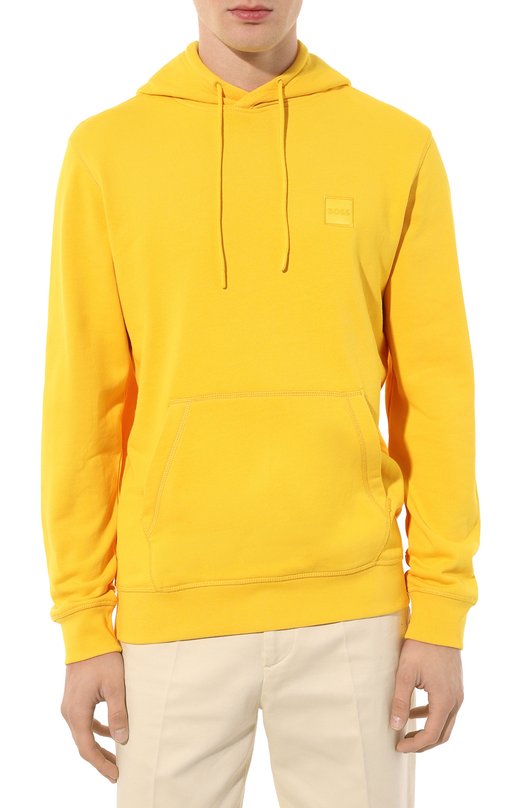 Хлопковое худи BOSS Orange 50468445 Жёлтый  50468445 Фото 3