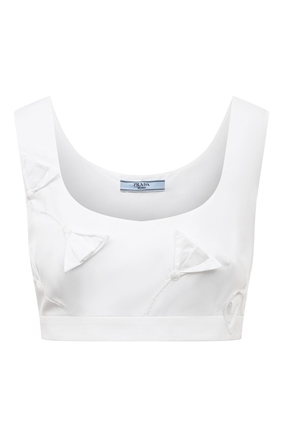 Хлопковый бра-топ PRADA, арт. P926IR-1ZBP-F0009-211, фото 1
