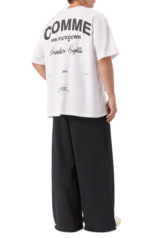Хлопковая футболка Comme des Fuckdown CFABM01749 Белый  CFABM01749 Фото 2
