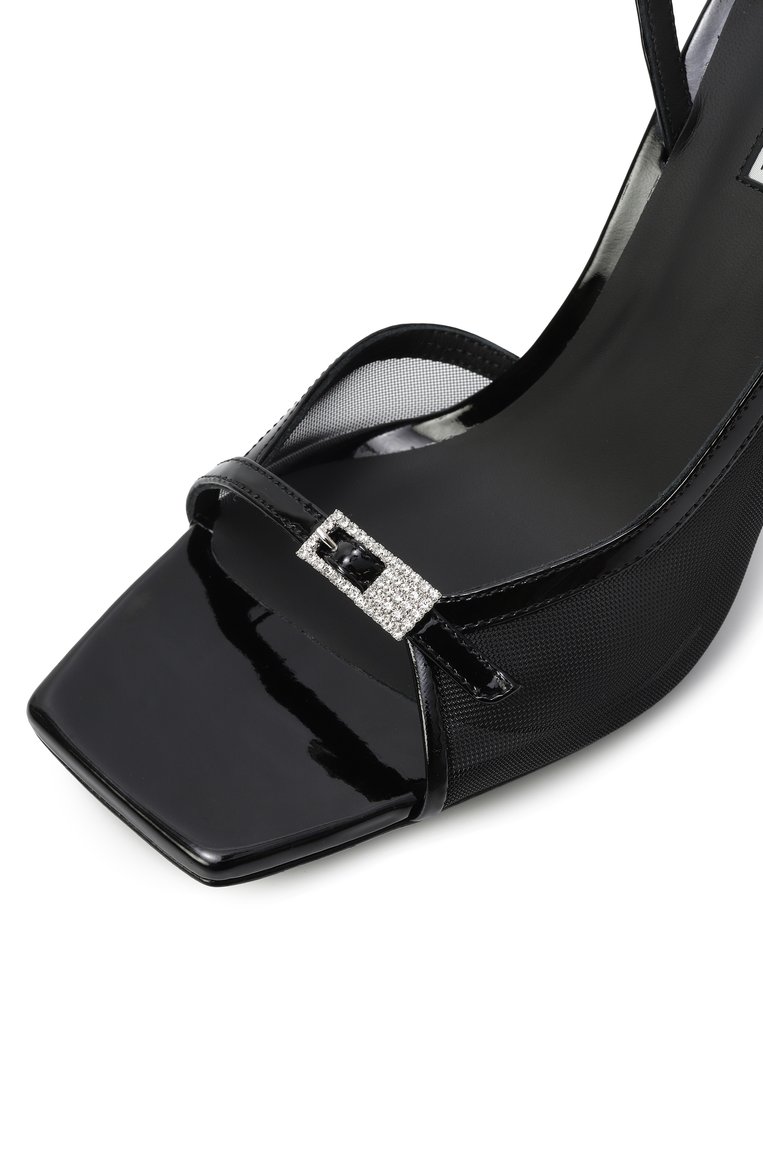 Женские комбинированные босоножки vittoria 100 LE SILLA черного цвета, арт. 4319D090BXPPKAB | Фото 7 (Материал внутренний: Резина, Текстиль; Подошва: Плоская; Каблук высота: Высокий; Материал внешний: Экокожа, Натуральная кожа; Каблук тип: Шпилька; Автоматизация состава: Проставлено; Автоматизация ТО: Проставлено)