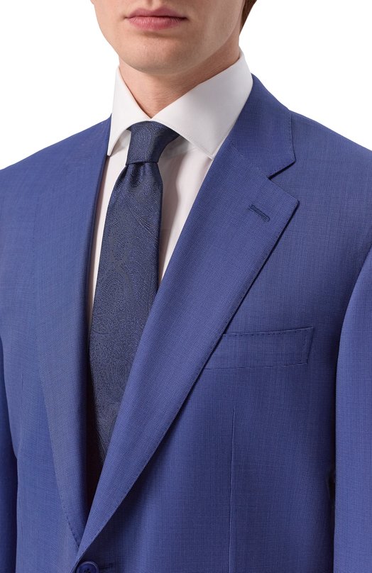 Шелковый галстук Canali 18/HJ04545 Синий  18/HJ04545 Фото 2