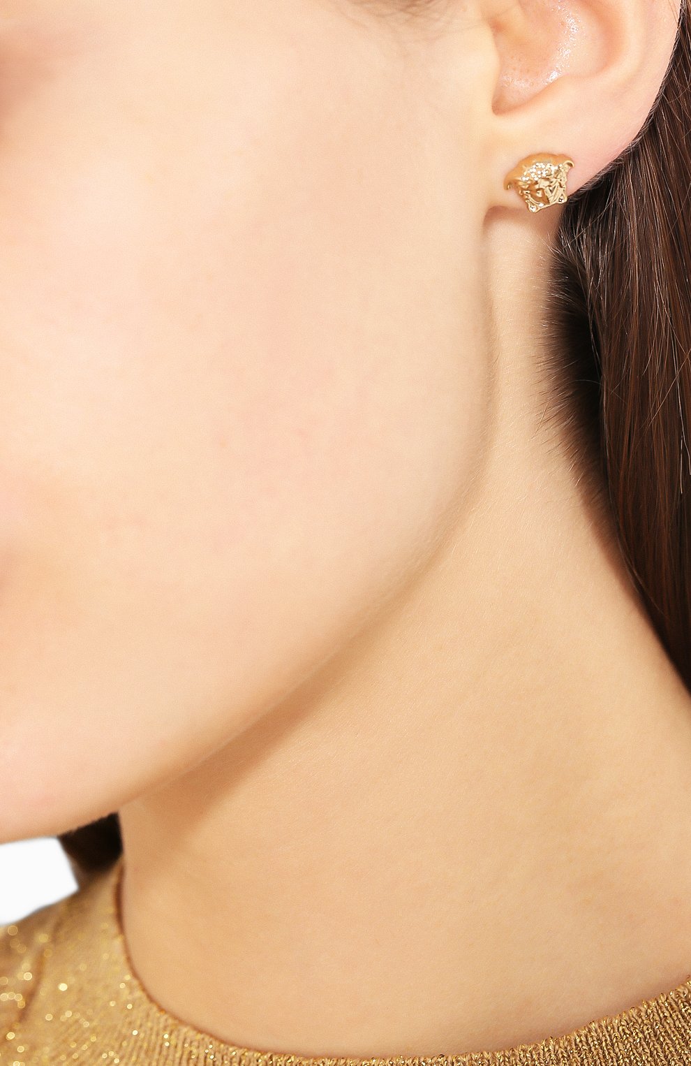 Серьги medusa VERSACE желтого цвета по цене 19950 руб., арт. DG2F065/DJMT, фото 2 Серьги medusa VERSACE, арт. DG2F065/DJMT, фото 2