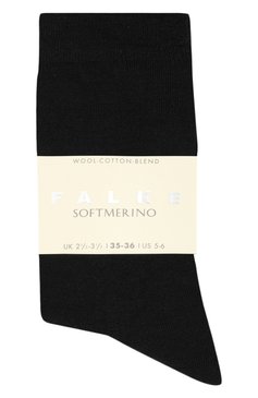 Женские носки softmerino из шерсти и хлопка FALKE черного цвета, арт. 47488 | Фото 1 (Материал внешний: Шерсть; Материал сплава: Проставлено; Нос: Не проставлено)