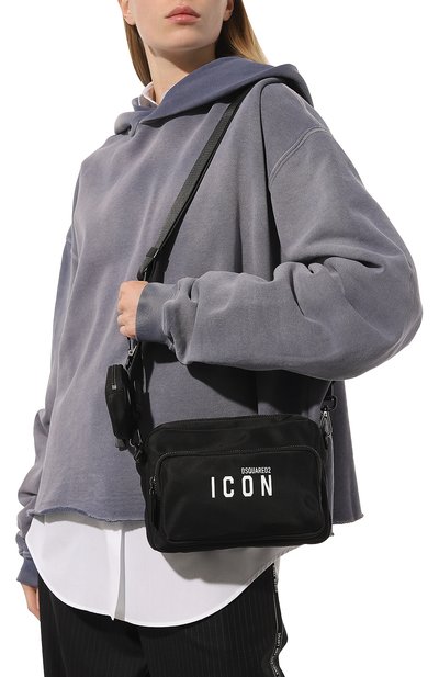 Сумка DSQUARED2 черного цвета по цене 52250 руб., арт. SDW0055 11703199, фото 2 Сумка DSQUARED2, арт. SDW0055 11703199, фото 2