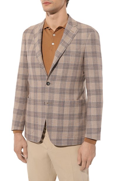 Пиджак из хлопка и льна CANALI бежевого цвета по цене 125000 руб., арт. 13275/FC05191, фото 3 Пиджак из хлопка и льна CANALI, арт. 13275/FC05191, фото 3