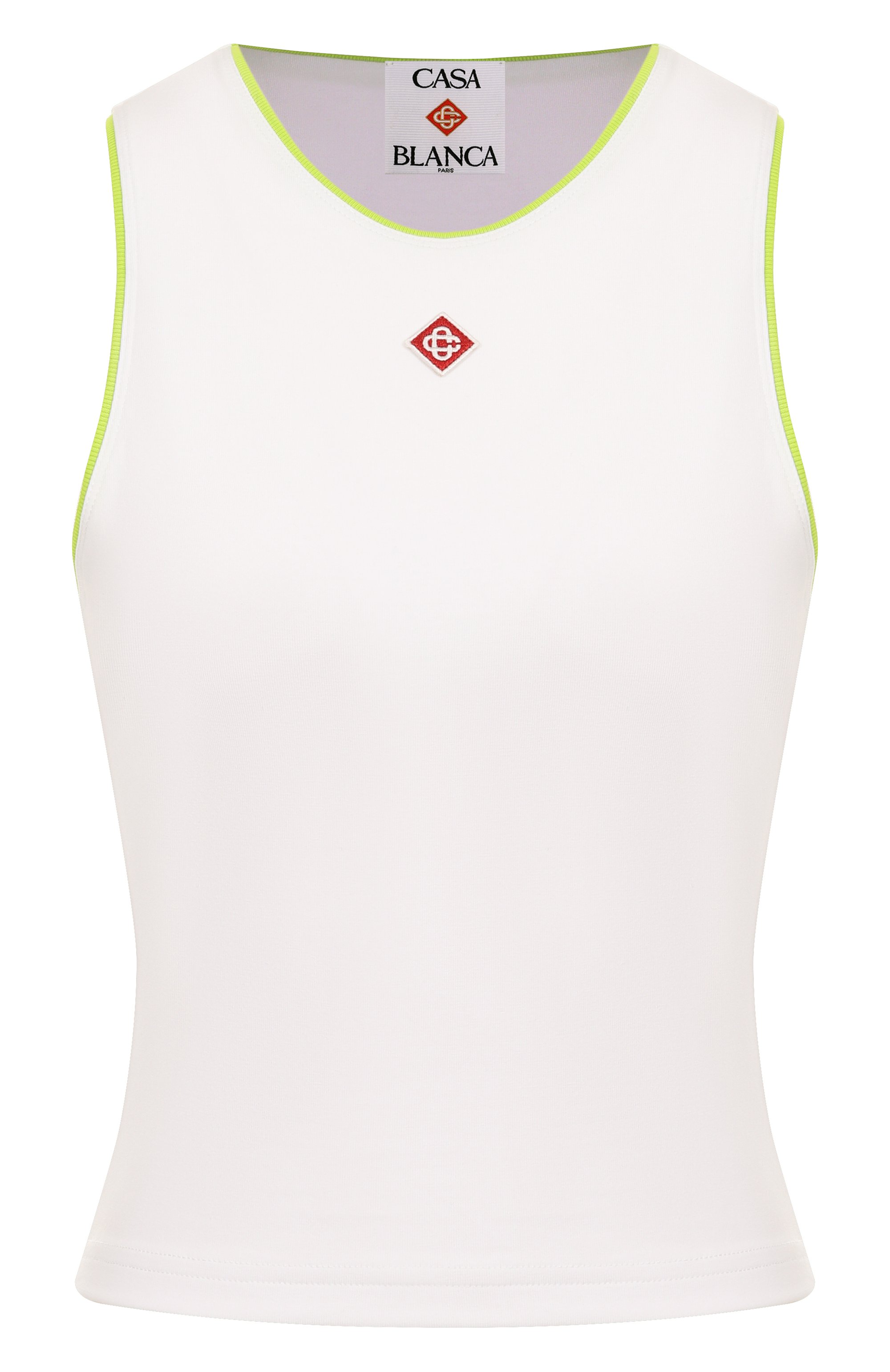 Хлопковая майка CASABLANCA белого цвета по цене 23350 руб., арт. WS25-JTS-011-02, фото 1 Хлопковая майка CASABLANCA, арт. WS25-JTS-011-02, фото 1