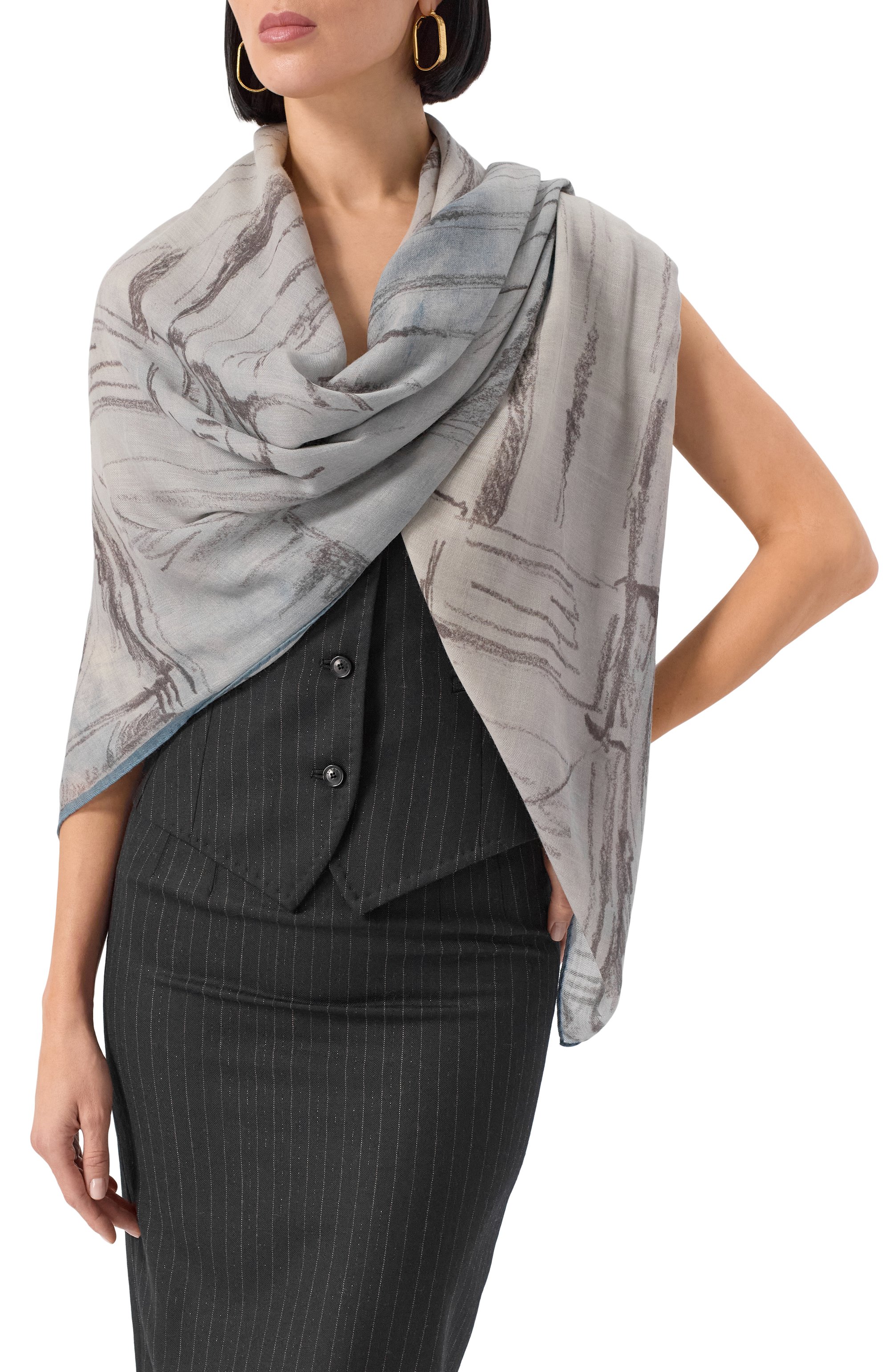 Кашемировая шаль KITON, арт. D59767K0943F05, фото 2