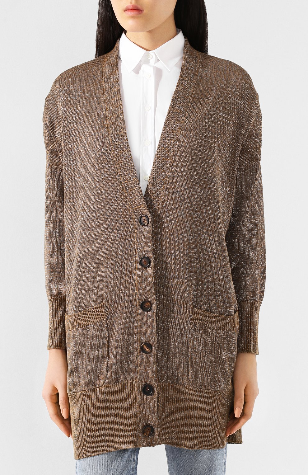 Хлопковый кардиган BRUNELLO CUCINELLI золотого цвета по цене 176000 руб., арт. M74767606, фото 3 Хлопковый кардиган BRUNELLO CUCINELLI, арт. M74767606, фото 3