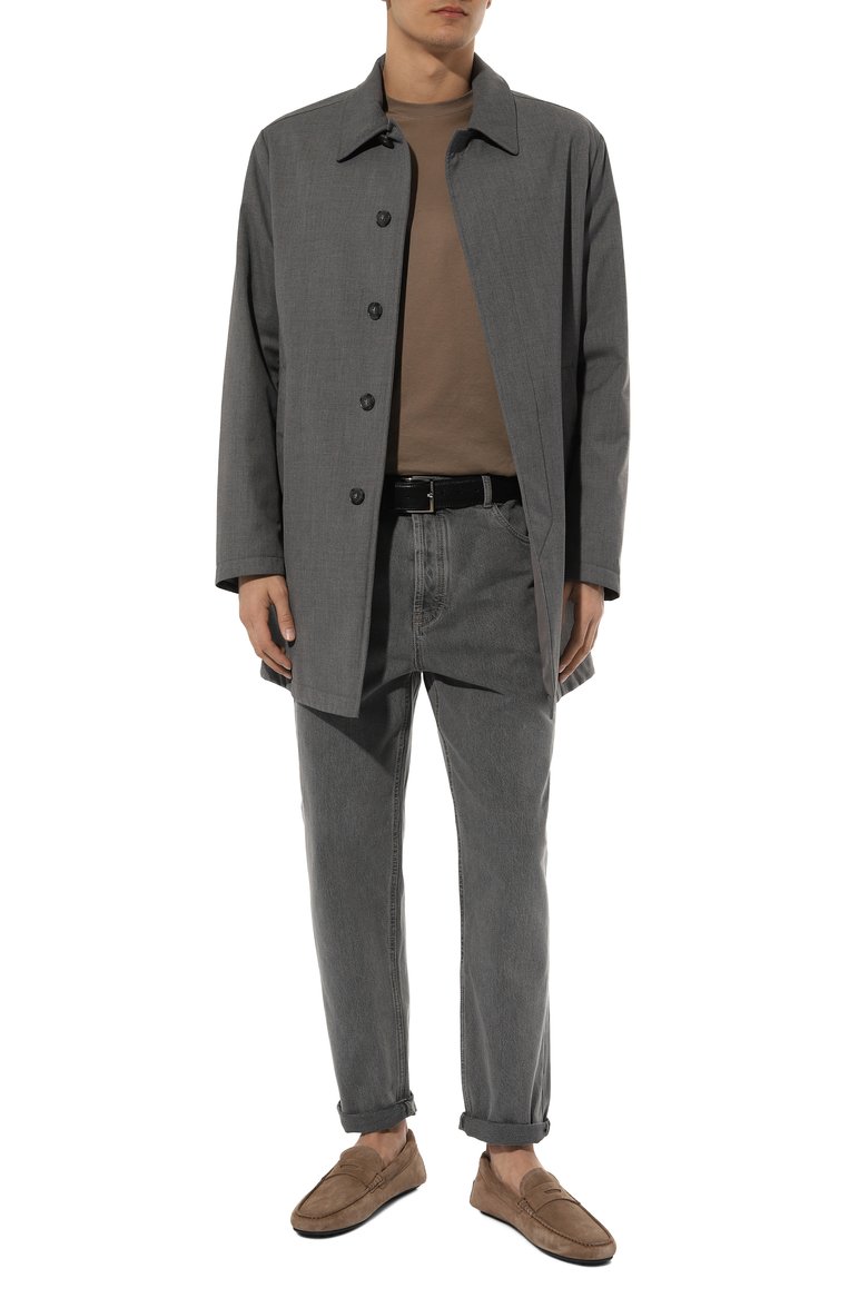 Мужские джинсы straight fit BRUNELLO CUCINELLI темно-серого цвета, арт. M242PB2258 | Фото 2 (Материал внешний: Хлопок, Деним; Длина (брюки, джинсы): Стандартные; Кросс-КТ: Деним; Силуэт М (брюки): Прямые; Стили: Повседневный; Автоматизация ТО: Проставлено; Автоматизация состава: Проставлено; Детали: Без декора)