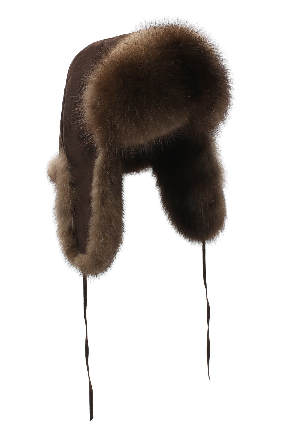 Шапка-ушанка с отделкой из меха соболя FURLAND коричневого цвета по цене 168000 руб., арт. 0106203210054100007, фото 1 Шапка-ушанка с отделкой из меха соболя FURLAND, арт. 0106203210054100007, фото 1