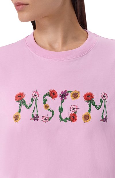 Хлопковая футболка MSGM, арт. 4041MDM124N/267002, фото 5