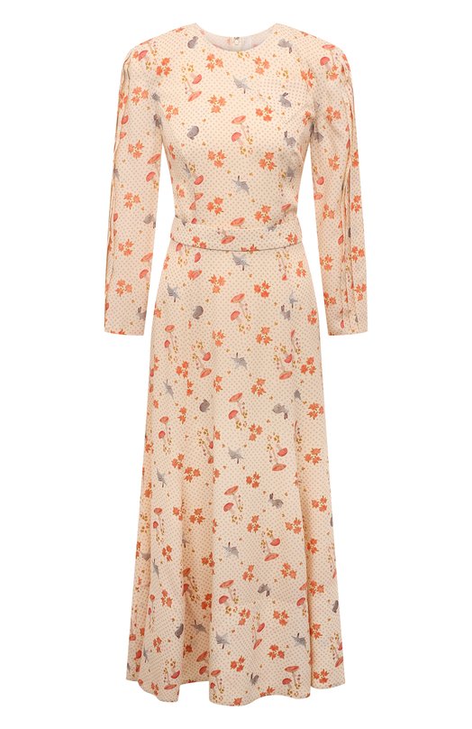 Шелковое платье Ulyana Sergeenko ABM017FW21P 2000т21 Кремовый ABM017FW21P 2000т21