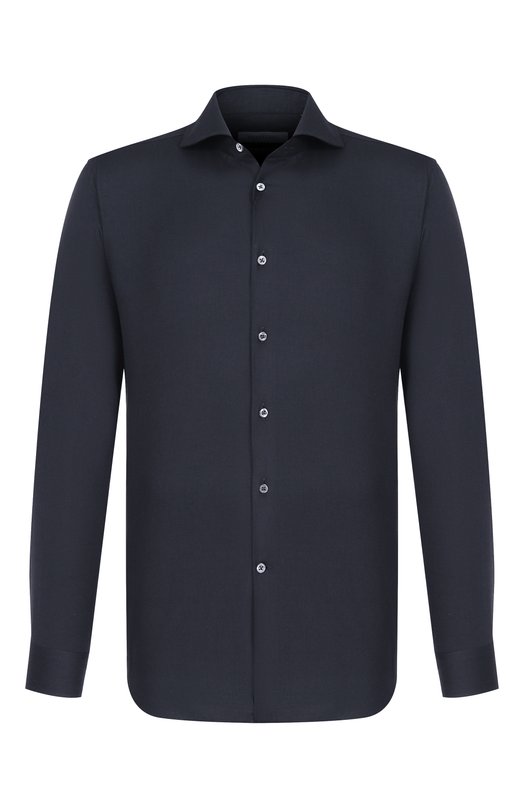 Сорочка из хлопка и вискозы Corneliani 26P002-2611300 Чёрный 26P002-2611300