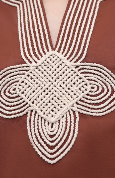 Хлопковая туника TORY BURCH коричневого цвета по цене 53300 руб., арт. 87519, фото 5 Хлопковая туника TORY BURCH, арт. 87519, фото 5