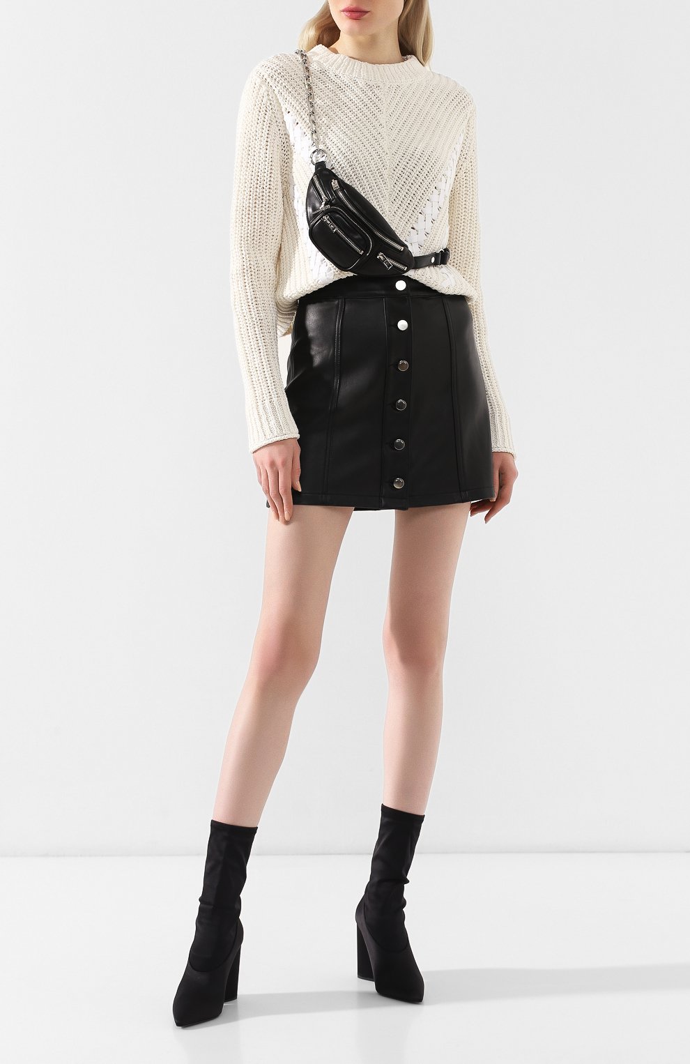 Кожаная мини-юбка RAG AND BONE, арт. W292B09L9, фото 2