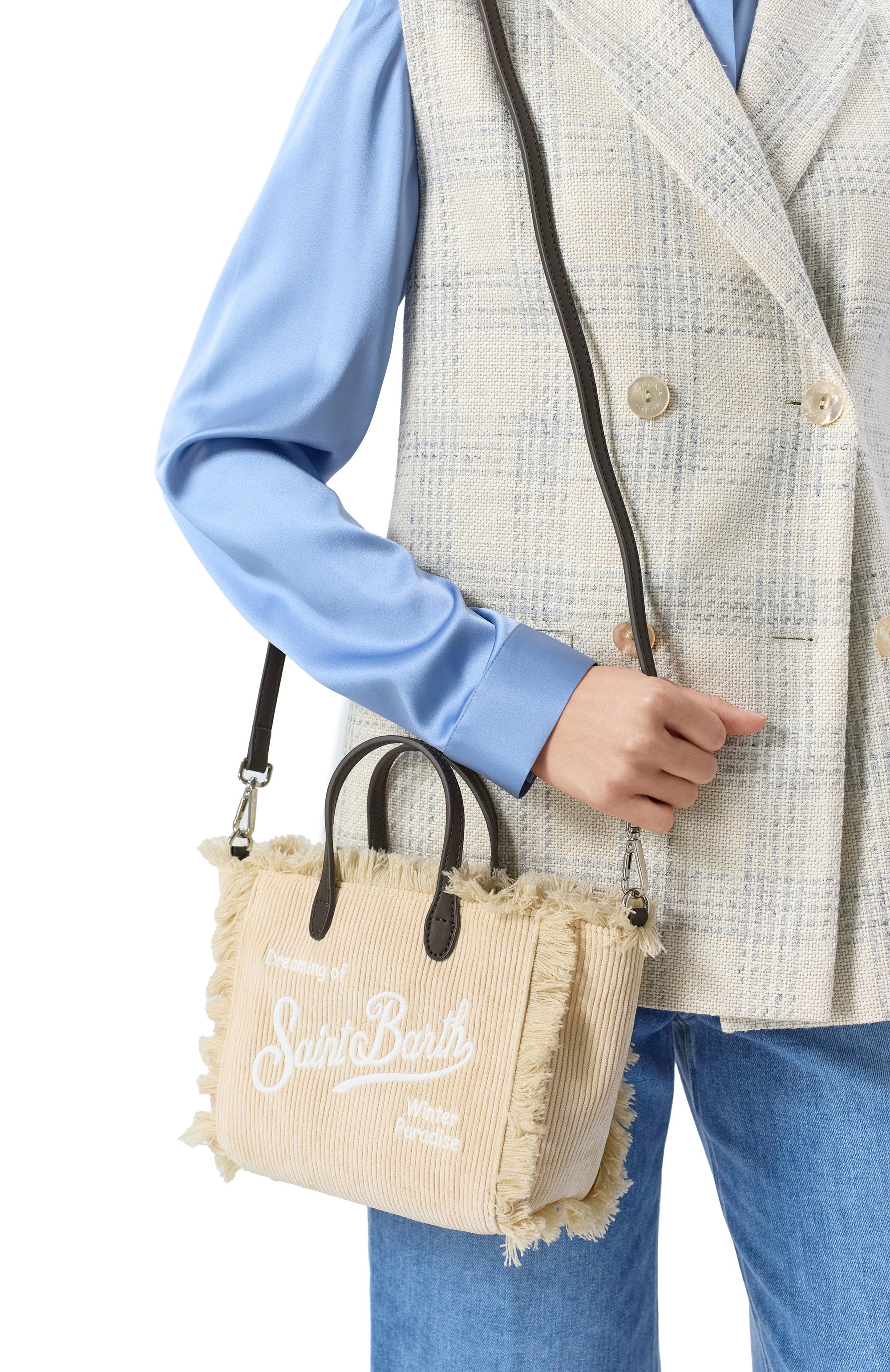 Сумка vanity mini MC2 SAINT BARTH светло-бежевого цвета по цене 15200 руб., арт. VANITY MINI W/01386G, фото 2 Сумка vanity mini MC2 SAINT BARTH, арт. VANITY MINI W/01386G, фото 2