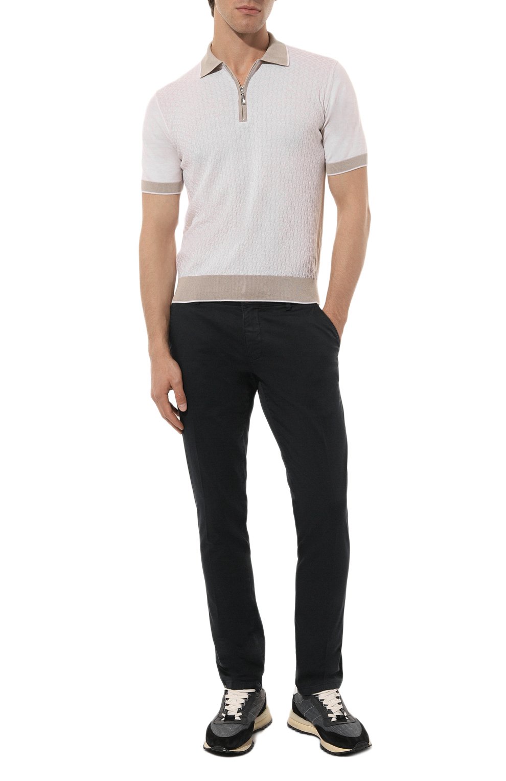 Поло из хлопка и шелка ANDREA CAMPAGNA, арт. SU22-90380-FL02I, фото 2