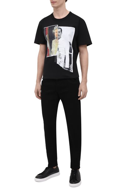 Хлопковая футболка DIEGO VENTURINO черного цвета по цене 14550 руб., арт. SS21-DV TS0 QEF, фото 2 Хлопковая футболка DIEGO VENTURINO, арт. SS21-DV TS0 QEF, фото 2