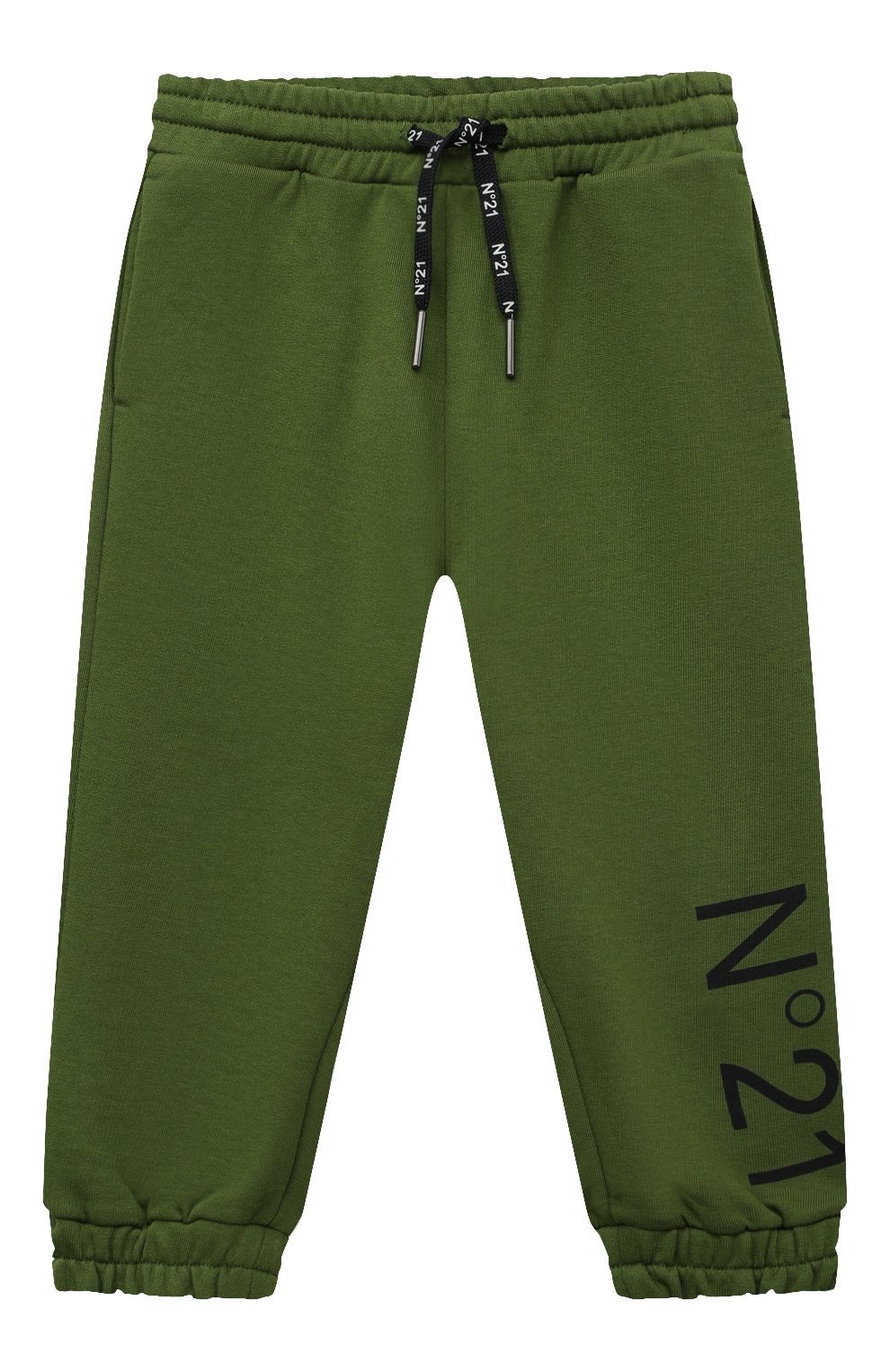 Хлопковые джоггеры N21 хаки цвета по цене 13300 руб., арт. N21615/N0154, фото 1 Хлопковые джоггеры N21, арт. N21615/N0154, фото 1
