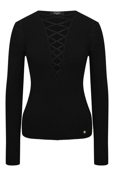 Женский пу ловер из вискозы BALMAIN, арт. XF0KB015/KB65