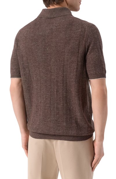 Поло изо льна и хлопка BRUNELLO CUCINELLI, арт. M2L707815, фото 4