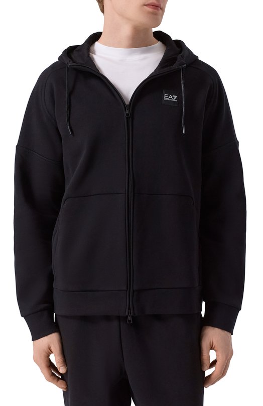 Хлопковый спортивный костюм EA7 7M000914/AF10377 Чёрный  7M000914/AF10377 Фото 2