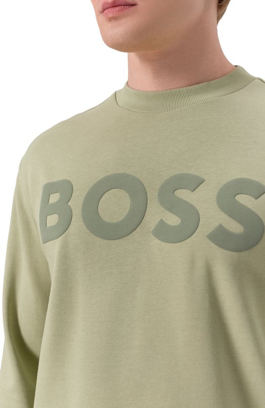 Хлопковый свитшот BOSS Orange 50487133 Зелёный  50487133 Фото 5