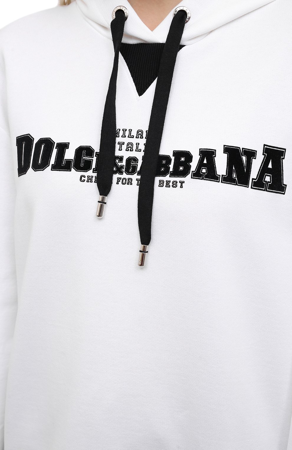 Хлопковое худи DOLCE & GABBANA белого цвета по цене 78600 руб., арт. F9I51T/G7XDP, фото 5 Хлопковое худи DOLCE & GABBANA, арт. F9I51T/G7XDP, фото 5